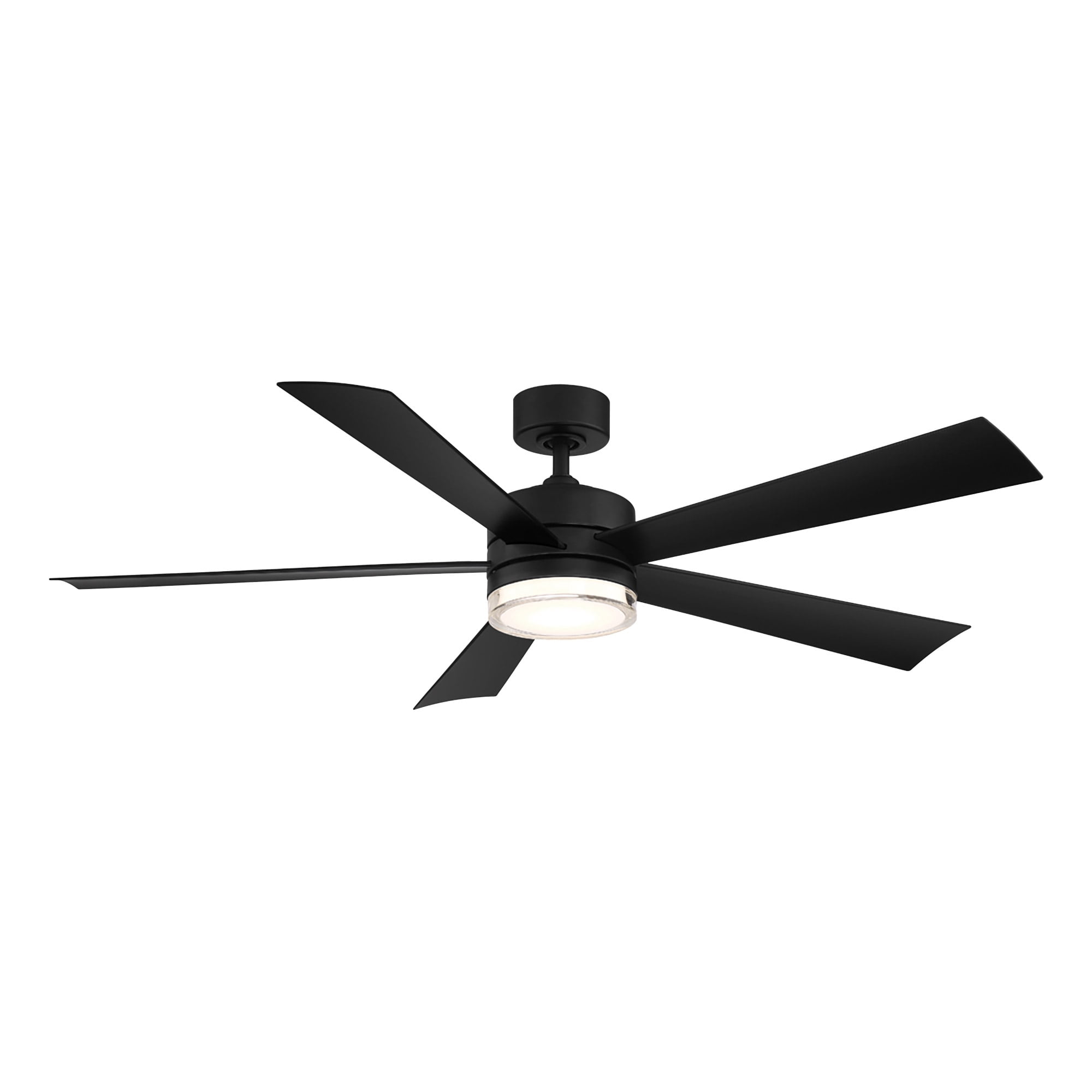 Wynd 52" Matte Black Integrated LED Smart Ceiling Fan with Remote Control