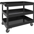 thumbnail image 2 of Lorell 3-shelf Utility Cart 3 Shelf - 400 lb Capacity - 4 Casters - Steel - x 24" Width x 30" Depth x 32" Height - Black - 1 Each, 2 of 3
