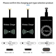 SPRING PARK Portable Sticky USB Type-C Qi Wireless Charging Receiver for iPhone Android