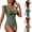 Coffee, variant on Womens One Piece Tummy Control Swimsuit Scallop Trim Ruffle Cap Sleeve Bathing Suits 1 Piece Vintage Ruched Slimming Swimwear Black