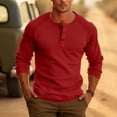 thumbnail image 1 of Yourumao Henley Shirts for Men Raglan Button V Neck Tops Basic Long Sleeve Blouses Comfy Solid Colour Tees Spring Summer Tshirts Big and Tall Top, 1 of 9