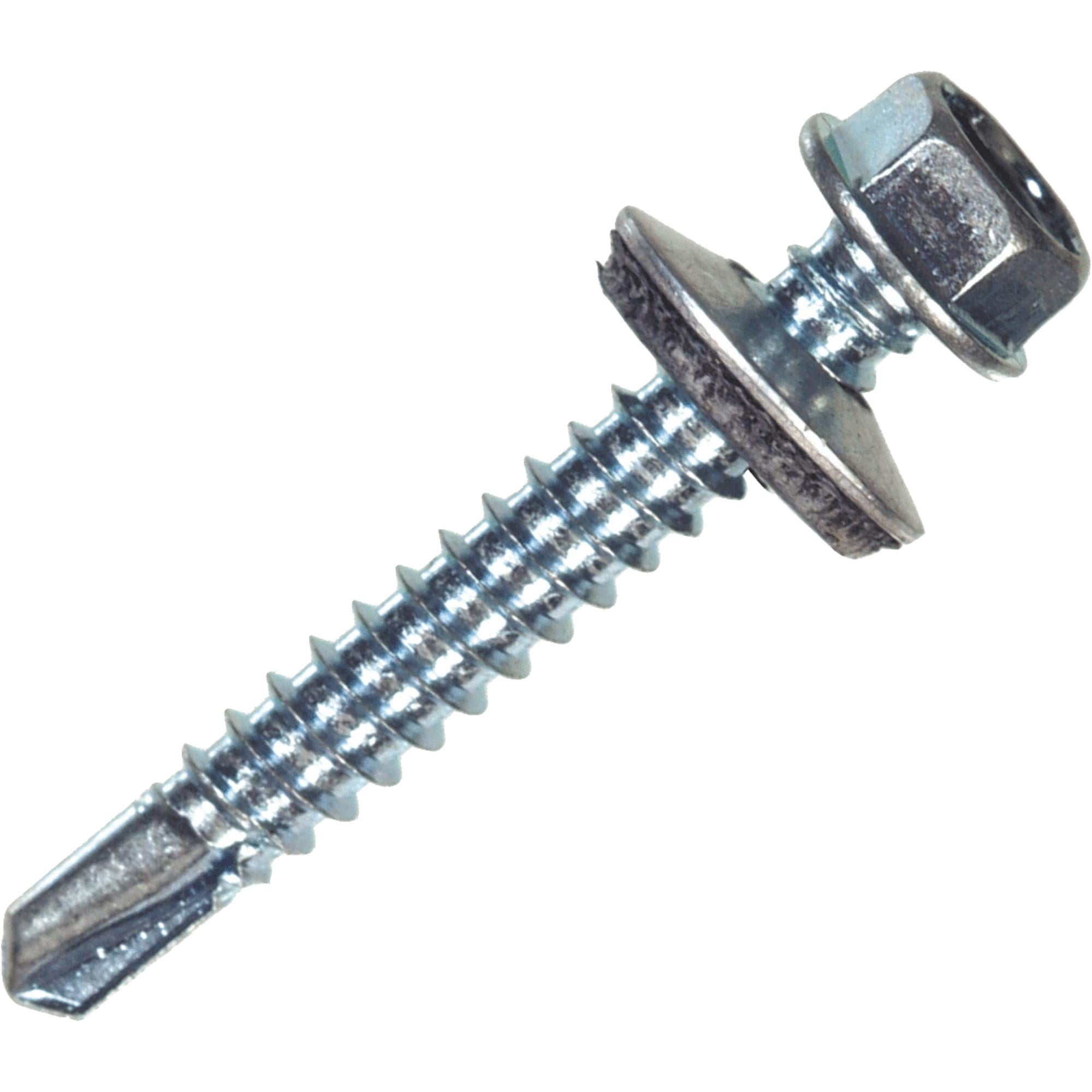 Hillman 1214 in. x 3/4 in. L Hex Washer Head ZincPlated Steel Self