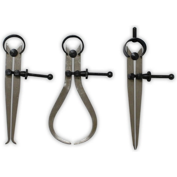 QUIX 3 Piece Caliper Set | Robust Steel Construction | Precise Locking Screw Mechanism | Versatile 4" (10.2 cm) Calipers | Ideal for Professional and Enthusiast Use