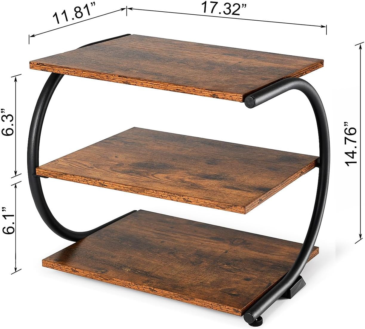 3-Tier Shoe Rack with Metal Frame & Adjustable Feet - Compact Organizer for Entryway, Closet, Hallway (Holds 11 lbs/Shelf)