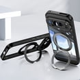 thumbnail image 3 of ELEHOLD Case for Google Pixel 9 Pro XL, Shockproof Anti-Scratch Full Camera Protector Case with 360° Ring Holder Stand,Black, 3 of 9