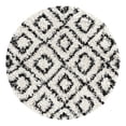 thumbnail image 3 of Unique Loom Trellis Shag Collection Area Rug - Ruth (3' 3" Round White and Black/Ivory), 3 of 11
