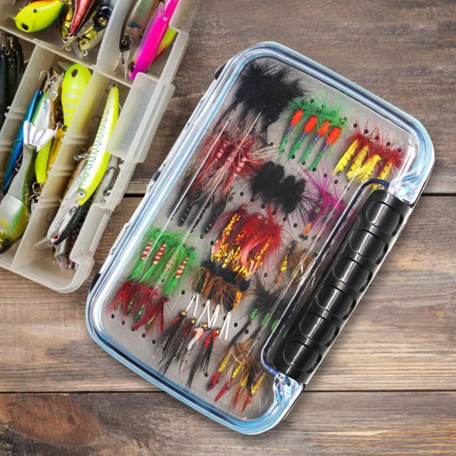 Boîtes de Rangement pour Hameçons, Boîte de Pêche, Boîte de Pêche à la Mouche Double Face, 221g pour Amateur de Pêche Adultes Enfants Matériel de Pêche Usage Extérieur Mer/ Boîte de Pêche