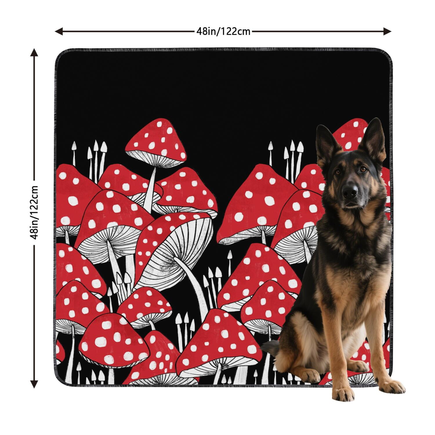 Washable Reusable Pee Pads for Dogs with Leaf Motifs, Absorbent Mat Featuring Non-Move Bottom for Puppy Training Indoors (Plant patterns, 48"x48")