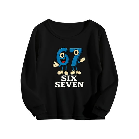 OdeJous 67 Six Seven 6 7 Meme Christmas Funny Boy Girl 𝓴𝓲𝓭𝓼 T-Shirt black 130