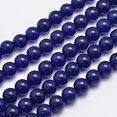 thumbnail image 3 of Natural Dyed Malaysia Jade Bead Strands Round Midnight Blue 10mm Hole: 1.0mm 38pcs/strand 15 inch, 3 of 3