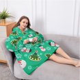 thumbnail image 5 of Oversized Wearable Blanket Hoodie,Green Christmas Snowman Pattern Sherpa Blanket Hoodie with Super Pockets,Super Warm Fuzzy Pullover for Women & Men, 5 of 6