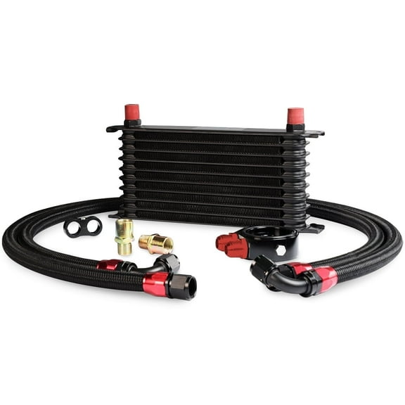 CROSSDESIGN Engine Transmission Oil Cooler Kit Oil Filter Relocation Kit Fit for All models Black
