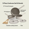 thumbnail image 2 of bella 7-Piece Ceramic Nonstick Cookware Set, Oatmilk, 2 of 7