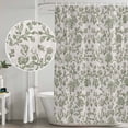 thumbnail image 4 of Spring Flowers Shower Curtain Set - 72" x 78" Washable Bathtub Curtain with 12 Hooks, Farmhouse Sage Green Pastoral Floral Leaf Waterproof Fabric Stall Shower Curtains for Bathroom/Bathtub Décor, 4 of 6