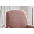 thumbnail image 2 of Rocking Chair Nursery Glider Chair with Adjustable FootRest, Nursery Rocking Chairs with Wood Legs Side Pocket, Teddy High Back Nursing Chair, for Living Room, Bedroom, Cozy Reading, Pink, 2 of 9