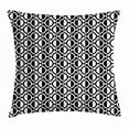 thumbnail image 1 of Black and White Throw Pillow Cushion Cover, Lattice Pattern with Geometric Circles and Lines Abstract Monochrome Grid, Decorative Square Accent Pillow Case, 16 X 16 Inches, Black White, by Ambesonne, 1 of 2