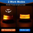 thumbnail image 3 of YISITIAN Solar Strobe Warning Light, 360 Degree Rotating and Strobe Mode, Solar Safety Flash Light Waterproof, Strong Magnetic Base for Construction Site, Road Construction, Vehicle, CA919-0131, 3 of 7
