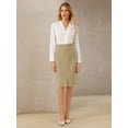thumbnail image 2 of DARING DIVA Women's High Waist Formal Business Knee Length Pencil Skirts M Khaki, 2 of 7