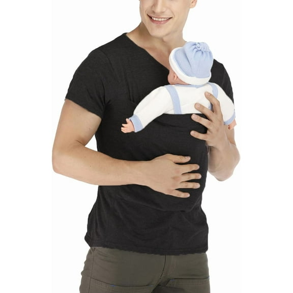 Kangaroo Shirt for Dad and Mom Skin to Skin With Pouch - V Neck T-Shirt