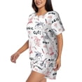 thumbnail image 2 of Bixox Women's Cute Magic Bunny Printed Pajama Set 2 Piece Lounge Set Top and Shorts Soft Pajamas, Shorts with Pockets, 2 of 7