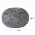 thumbnail image 3 of GDF Studio Reed Handcrafted Boho Fabric Pouf, Charcoal, 3 of 7