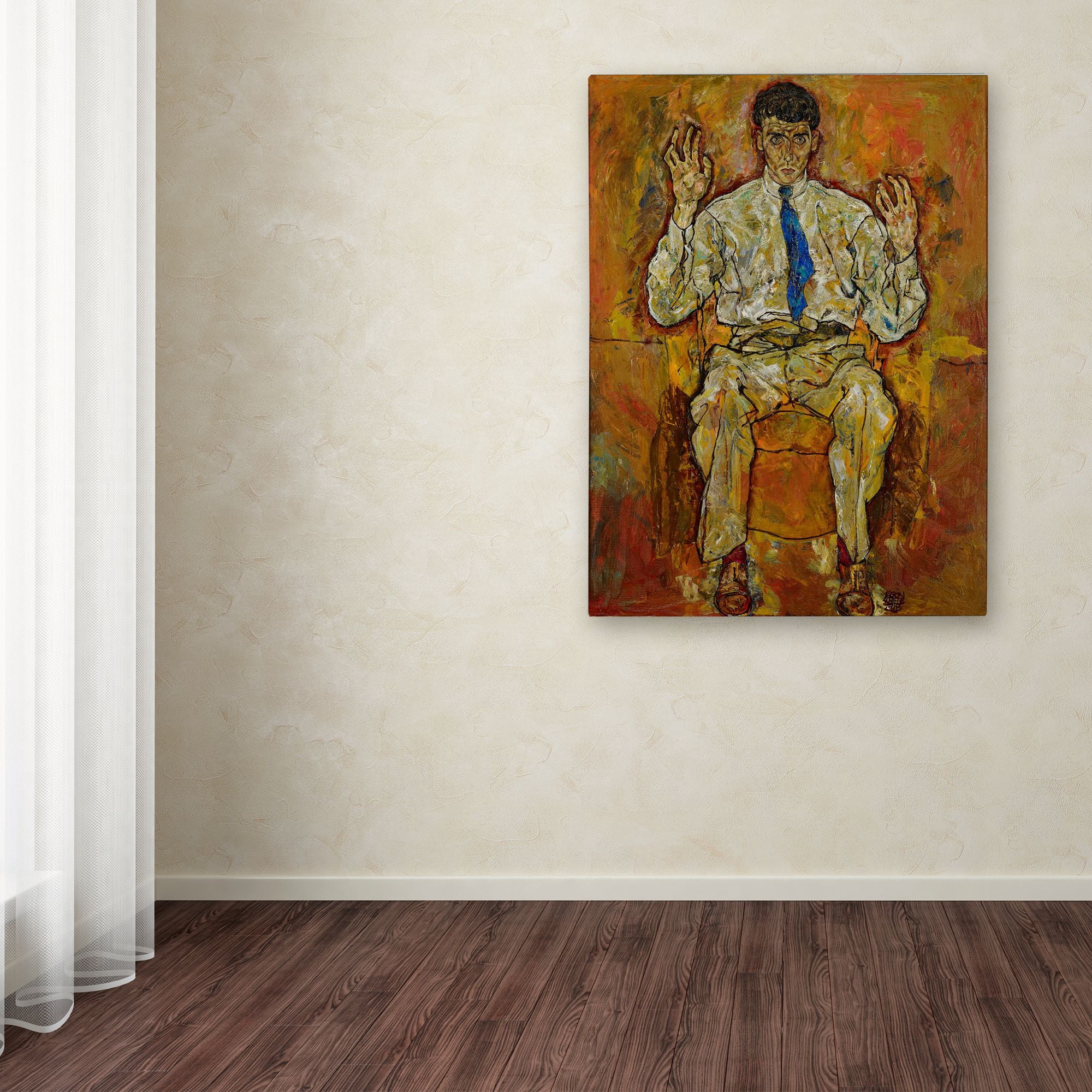 Egon Schiele 'Portrait Of Paris Von Gutersloh' Canvas Art