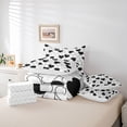 thumbnail image 6 of Feelyou Kawaii Love Heart Bedding Comforter Set 7 Pieces for Kids, Romantic Valentines Day Full Bedding Set, White Black Cartoon Reversible Fitted Sheet Flat Sheet, Microfiber Bedroom Decor, 6 of 8