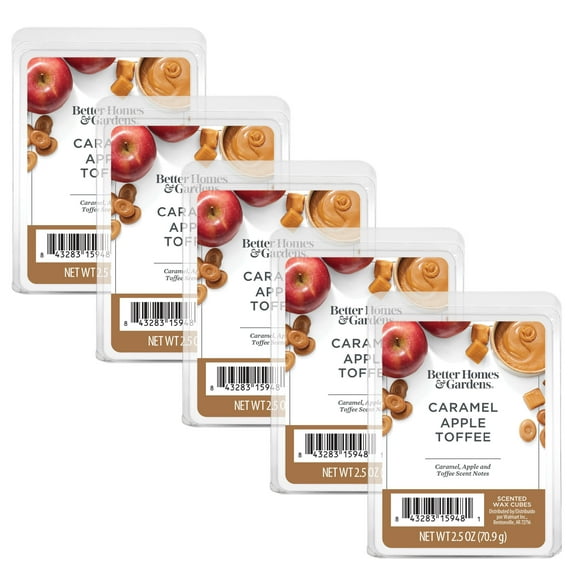 Caramel Apple Toffee Scented Wax Melts, Better Homes & Gardens, 2.5 oz (5-Pack)