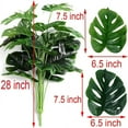 thumbnail image 4 of Artificial Monstera Deliciosa Plant，18 Leaves Artificial Tropical Monstera， Faux Fake Monstera Turtle Leaf Tropical Large Palm Tree Leaves Plant Outdoor UV Resistant Plastic Plants (A), 4 of 5