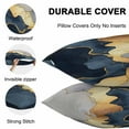 thumbnail image 4 of Waterproof Throw Pillow Covers Set of 2, 20x20 Inch Navy Blue Geometric Decorative Pillowcases Outdoor Pillow Slip Cushion Covers Set for Couch Tent Modern Abstract Luxury Golden, 4 of 7