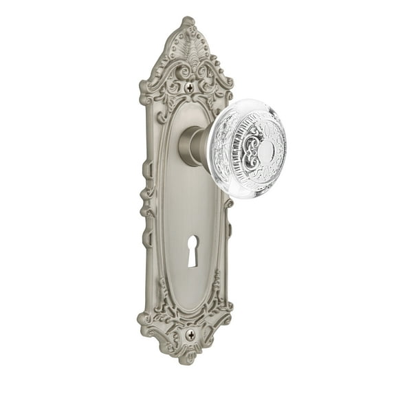 Nostalgic Warehouse Vicced_Psg_234_Kh Vintage Crystal Egg And Dart Passage Door Knob Set -