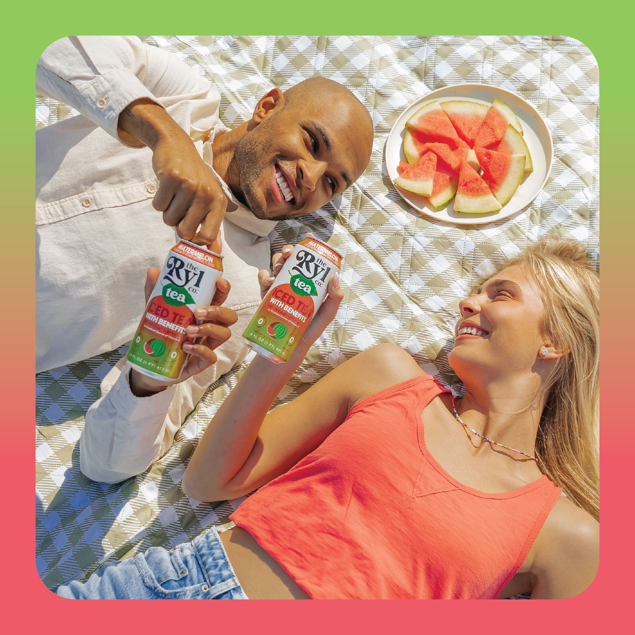 Ryl Iced Tea Watermelon, Zero Sugar Iced Tea, Antioxidant Superblend, 16 fl oz Ready-to-Drink Can