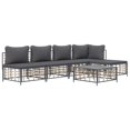 thumbnail image 2 of vidaXL 6 Piece Patio Lounge Set with Cushions Anthracite Poly Rattan, 2 of 9