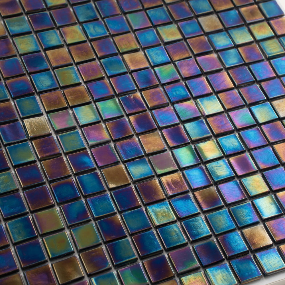 Apollo Tile Skosh 11.6 in. x 11.6 in. Glossy Shimmer Multi Blue Glass Mosaic Wall and Floor Tile (18.69 sq. ft./case) (20-pack)