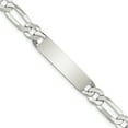 thumbnail image 1 of 925 Sterling Silver Figaro Link Link Nom Identification Id Bracelet, 1 of 7