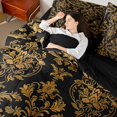 thumbnail image 4 of Manfei Female Men Hippie Damask Bedding Comforter Set 7pcs,Traditional Flower Queen Bedding Sets Super Cozy,Bohemian Chic Floral Queen Sheet Sets,Luxury Bedroom Decor,Reversible, 4 of 8
