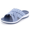 thumbnail image 3 of Sandalias planas con tiras cruzadas para mujer cómodas antideslizantes para fiestas y vacaciones, 3 of 9