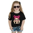 thumbnail image 4 of LRen Girl Tops Size 7-8 Tie Dye Graphic Print Short Sleeve Crewneck Kids Tees Soft Cute Tees Toddler Clothes,Z10-Black,140, 4 of 4