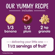 Happy Baby Clearly Crafted, Stage 2 Meals, Bananas Plums & Granola, Organic Baby Food Pouches, 4 oz. (8 pack)