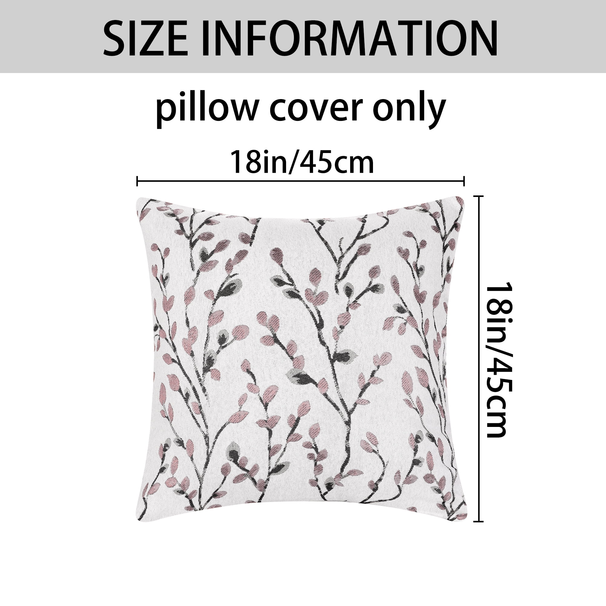 Unique Bargains Floral Pattern Decoration Throw Pillow Cover 2 Pcs Pink Flower 18" x 18"