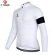 thumbnail image 3 of Maillot de ciclismo X-TIGER para hombre, color blanco, manga larga, transpirable, secado rápido, cremallera completa con 3 bolsillos traseros, ropa para bicicleta de carretera, 3 of 5