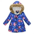 thumbnail image 2 of Hessimy Kids Girls Winter Hooded Down Coat Jacket Padded Overcoat Lovely Dailywear winter coat outerwear snowwear windproof warm puffer jacket (Blue,6-7 Years), 2 of 3