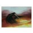 thumbnail image 3 of Fantasy World Cutting Board, Superhero in His Original Costume Flying up Magic Save the World Theme, Decorative Tempered Glass Cutting and Serving Board, Small Size, Yellow and Red, by Ambesonne, 3 of 5