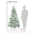 thumbnail image 4 of Perfect Holiday 6 Ft Snow Flocked Christmas Tree, 583 pvc branch tips with Metal Stand, 4 of 5