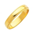 thumbnail image 1 of Solid 14k Yellow Gold 4mm Domed Migraine Traditional Comfort Fit Plain Wedding Ring Band Size 6.5, 1 of 2