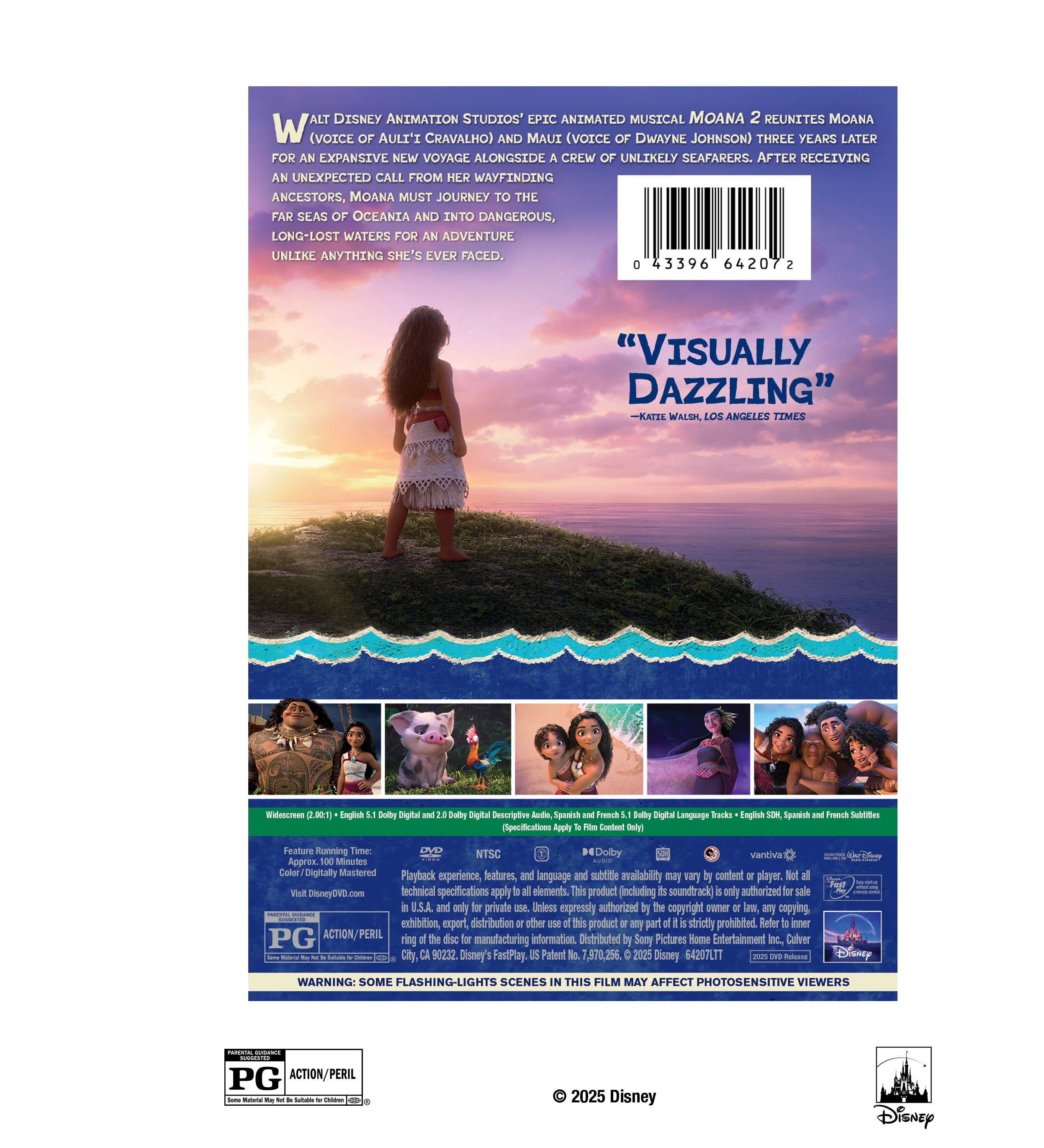 Free Shipping! Disney Moana 2 DVD Action Adventure Musical