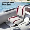thumbnail image 2 of SPECSTAR Folding Low Back Boat Seats 2 Pack, Waterproof Boat Captain Chairs, 4 Mounting Screws Included, White and Red, 2 of 7