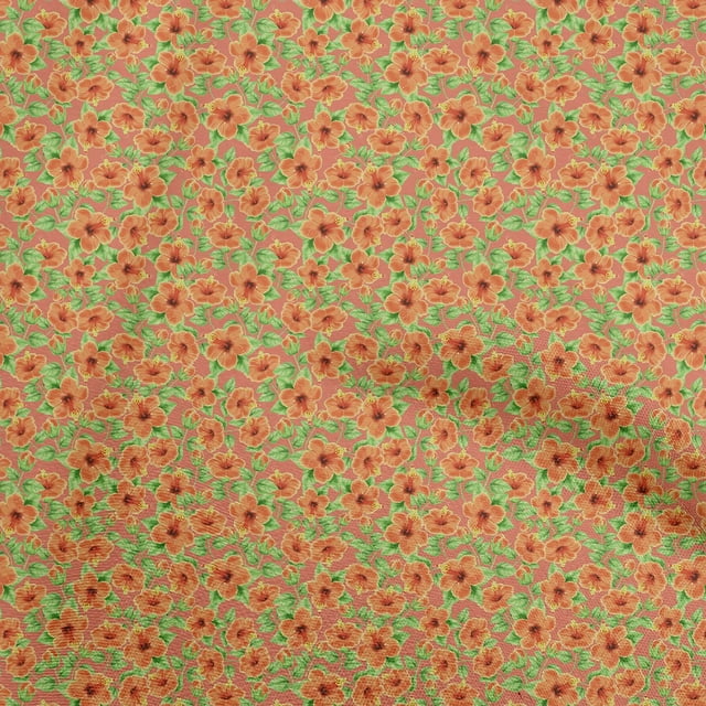oneOone Silk Tabby Orange Fabric Tropical Craft Projects Decor Fabric Printed By The Yard 42 Inch Wide