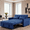 Navy Blue, variant on Gewnee Futon Sofa Bed - 52.75" Convertible Sleeper, 3-Mode Adjustable Back, Velvet Upholstery & Side Pockets - Small Space Use (Black)