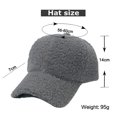 thumbnail image 2 of Winter Baseball Cap for Women Lamb Wool Solid Color Warm Baseball Cap for Outdoor Travel, 2 of 5